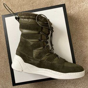 NIB J. Slides Jordy Olive Nylon/Suede Boots 8.5